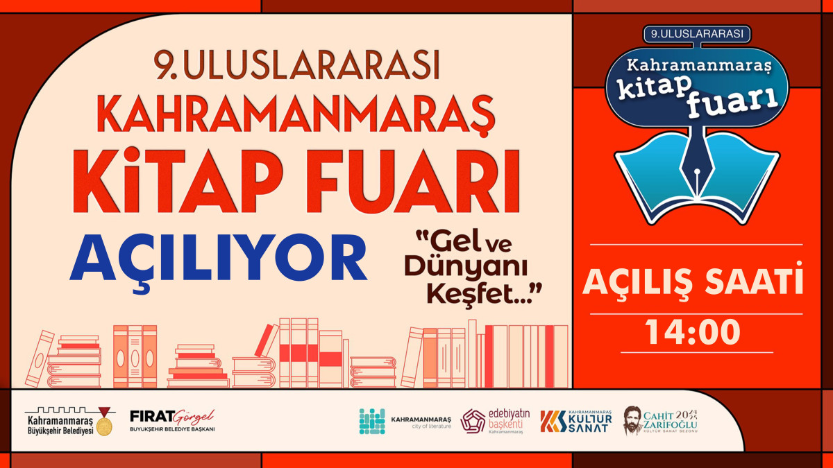 9. Uluslararası Kahramanmaraş Kitap Fuarı kapılarını açıyor