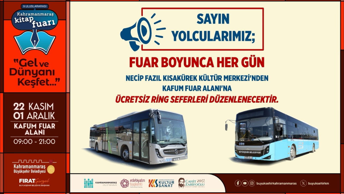 Büyükşehir’den Kitap Fuarı’na ücretsiz ring seferi