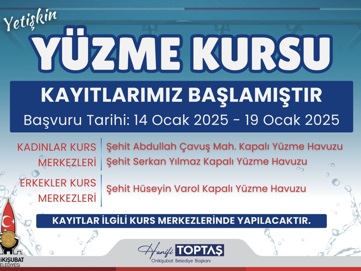 Onikişubat’tan Yetişkinlere Özel Yüzme Kursu